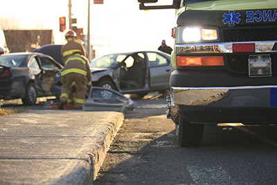 An accident scene on the road | Northglenn Wrongful Death Attorneys