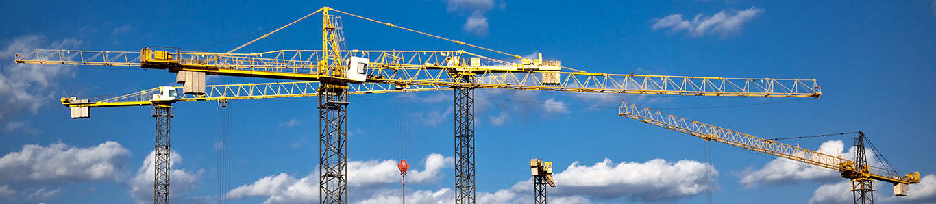 Construction site with cranes