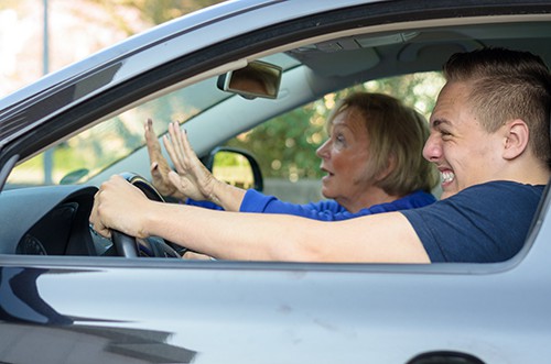 man and woman in Tensing up Before an Accident