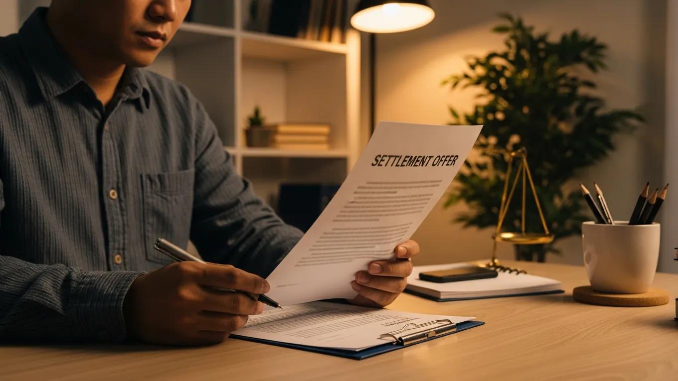 Visual representation of the insurance settlement process steps