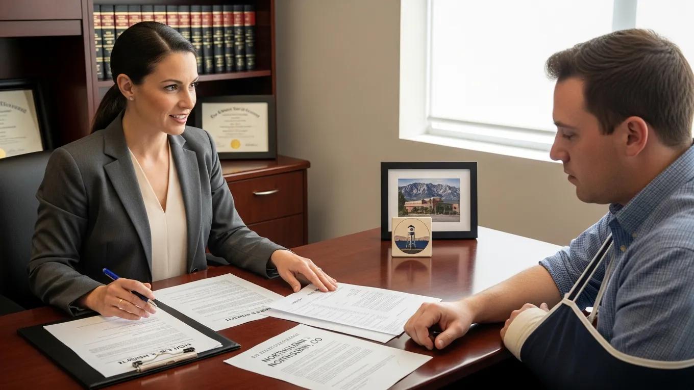 Northglenn personal injury attorney consulting with a client about car accident claims